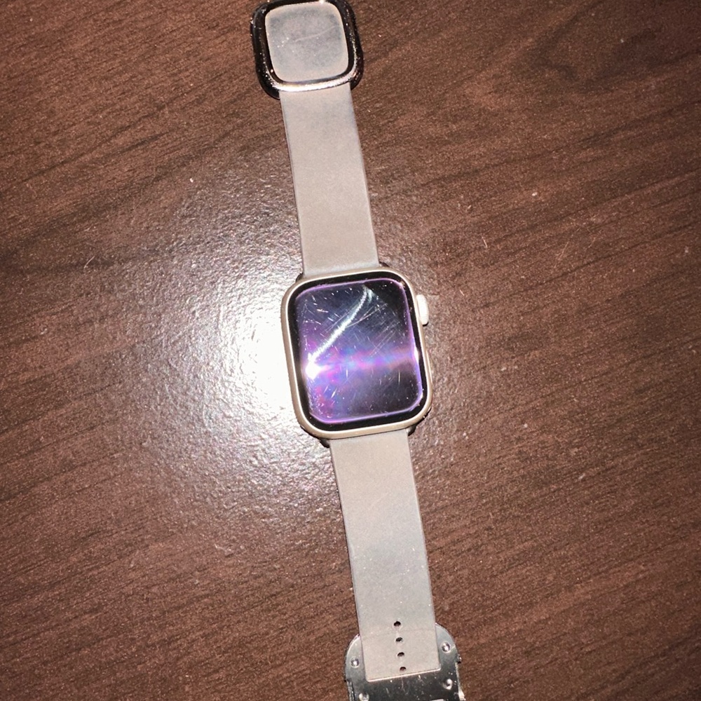 Apple Smartwatch with Silver Case and Gray Band